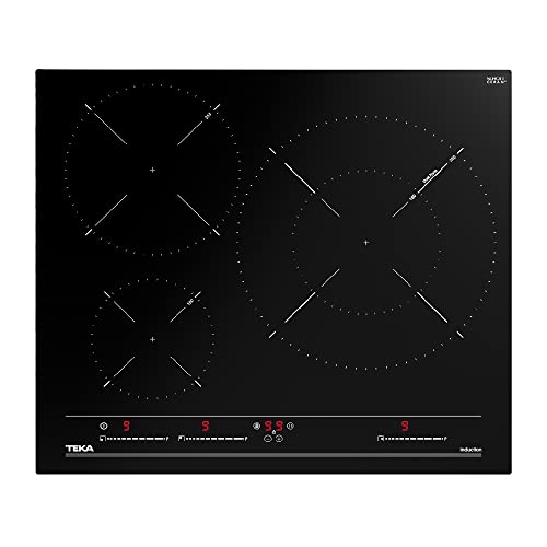 Teka ITC 63320 MSS - Placa Inducción de 60.6 cm, 3 Fuegos Multislider, con Zona Paellera XL, Slim Metal Frame, Touch Control Multislider, Temporizador y Modo Silencio, Color Cristal Negro
