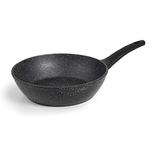 LACOR - 26834 - Sartén Honda Antiadherente, Aluminio Forjado, Apta para todo tipo de cocinas incluído inducción, Full Induction, Ecológica, sin PFOA, Negro, Ø24cm