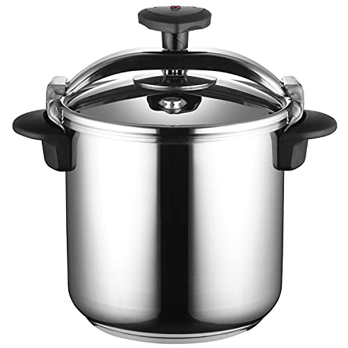 MAGEFESA ® Star Recta Olla a presión rápida de 14 litros, fácil uso, acero inoxidable 18/10, apta para todo tipo de cocinas, incluido inducción, fondo termo difusor, 3 sistemas de seguridad, express