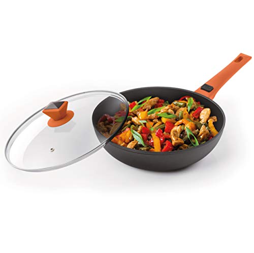 BERELA HOME - Rockmag II. Wok Antiadherente con Mango Desmontable y Tapa. Ø 28 cm
