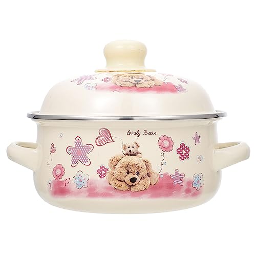 TOPBATHY 1 Pieza De Juego De Rubor De Olla De Esmalte Cacerola De Cerámica De Queso Francés Con Tapa Cacerola De Cerámica Para Estofado Tazones De Cereal Cuencos Pequeños Olla De
