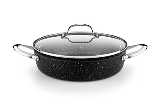 Monix Mineral - Cacerola baja 28 cm aluminio forjado con antiadherente, tipo piedra, sin PFOA, aptas inducción