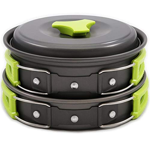 tulipes Juego de ollas al Aire Libre para 12 Personas Juego de ollas de Camping Juego de ollas combinadas portátiles 11 Piezas de Picnic y Juego de ollas de Camping en Caja Exceptional