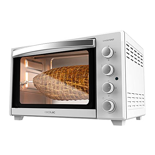 Cecotec Horno Sobremesa de Convección Bake&Toast 4500 White Gyro. 2000 W, Capacidad 45 L, 12 Funciones Combinables, Incluye Rustidor giratorio, Acero Lacado Blanco