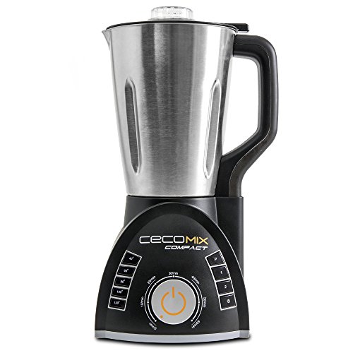 Robot de cocina multifunción que cocina y tritura. 2,8 litros de capacidad, Temperatura hasta 120ºC, 3 velocidades, y temporizador hasta 60 minutos. Cecomix Compact de Cecotec. (Cecomix Compact)