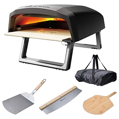 MasterPRO Pizza Oven| Horno para Pizza | Set de Horno de Gas Portátil de Rápida Cocción Hasta 500ºC |Incluye Pala, Cortador y Tabla de Pizza | Pizzas Listas en 60 Segundos
