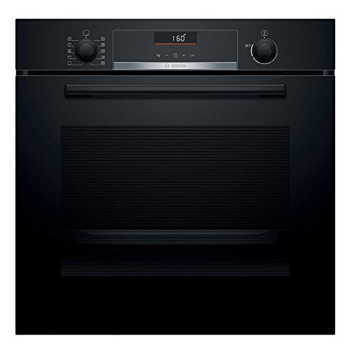 Bosch Serie 6 HBA5360B0 - Horno multifunción, 60 cm, 3400 W, Autolimpiable, 7 funciones, Bloqueo de seguridad, Color negro [Clase de eficiencia energética A], Mandos ocultables
