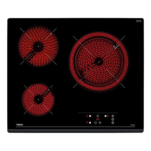 Teka TZ PRO 6315 - Vitrocerámica 60 cm con 4 Fuegos, Vitrocerámica con Botones y Sistema TouchControl de Color Negra