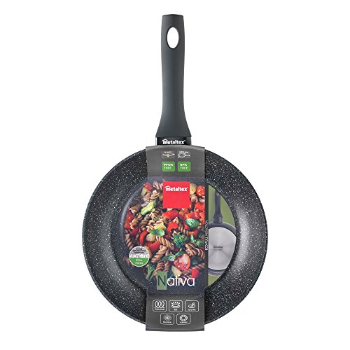 Metaltex NATIVA - Sartén Aluminio Forjado, 26 cm, antiadherente Stone-Tex, Full Induction válido para todo tipo de cocinas
