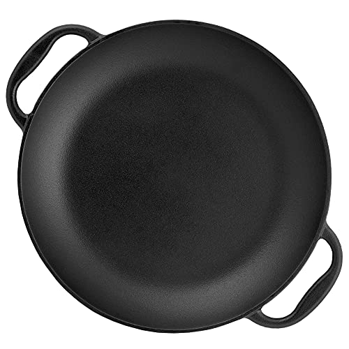BBQ-TORO Paellera de Hierro Fundido Tradicional con Asas | 6 Personas | Ø 36 cm | Curado - Pre-Seasoned | Para Barbacoa, Estufa de Gas, Eléctrica