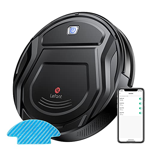 LEFANT Robot Aspirador 1500Pa con Robots Aspiradores de 500 ml, con tecnología Sensor de colisión 6D Mejorado,Ideal para Pelo de Animales, alfombras y Suelos Duros,WiFi/Alexa/App,Negro,M201