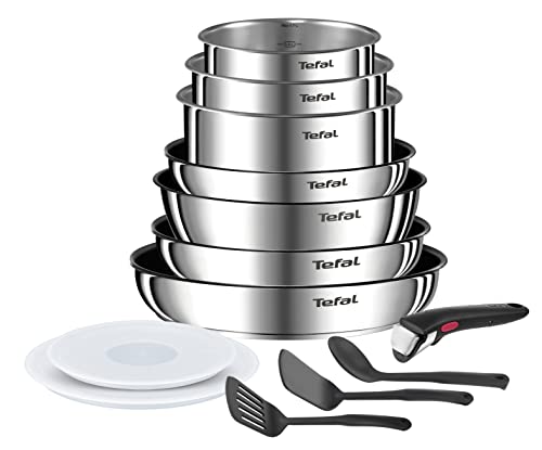 Tefal Ingenio Emotion L897DS04 - Batería de cocina (13 piezas, acero inoxidable, apilable, 5 años)