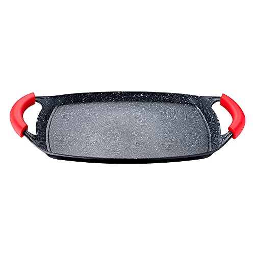 San Ignacio PLANCHA 37 x 25 cm ALUMINIO FORJADO INDUCCION ENERGY, Color Negro, tiene revestimiento antiadherente.