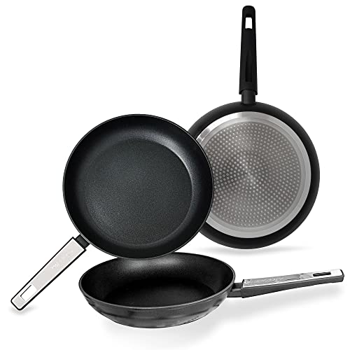 Quttin - Sartén Antiadherente de inducción Titan con Mango. Para todo tipo de cocinas. Aluminio Recubierto con PFLUON Doble Capa. Resistente Duradera Calidad. No se pega. Lavavajillas. Sartén 28 cm