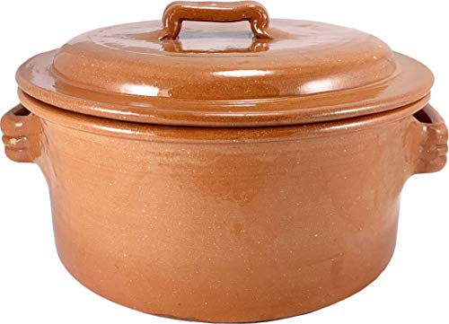 Olla Cazuela Tartera cacerola barro esmaltado 27 cms diámetro CON TAPA