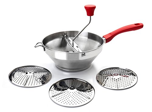 IBILI PASAPURES Luxe 3 Discos 20 CM, Stainless Steel, Acero Inoxidable, 20 x 12 x 9 cm