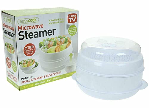 Nuevo 2 niveles microondas vapor cocina verduras pasta saludable arroz carne pescado olla olla olla cocinar al vapor comida saludable esencial