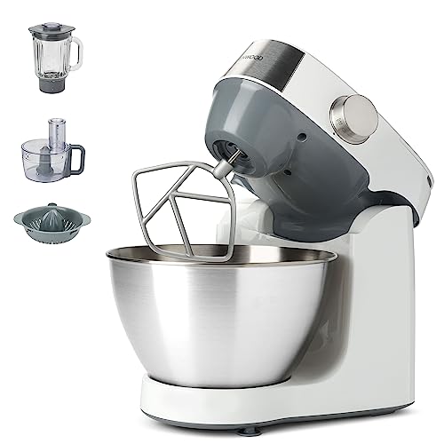 Kenwood Prospero Plus Robot Amasador para Repostería, Bol Compacto de 4,3L, Batidor K, Gancho de Amasar y Varillas, KHC29.J0WH, 1000W, Blanco