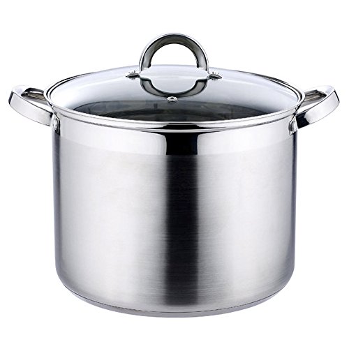 RENBERG Alexander | Olla de Cocina | Olla Alta de 30x23 cm y 15 Litros con Tapa de Cristal | Acero Inoxidable | Batería de Cocina | Fondo Encapsulado de 5 Capas