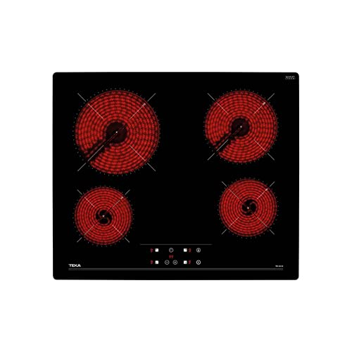 Teka TB PRO 6415 - Vitrocerámica 4 Fuegos 60cm, Tecnología Touch Control, con Cronómetro, Vitrocerámica Teka Color Negro