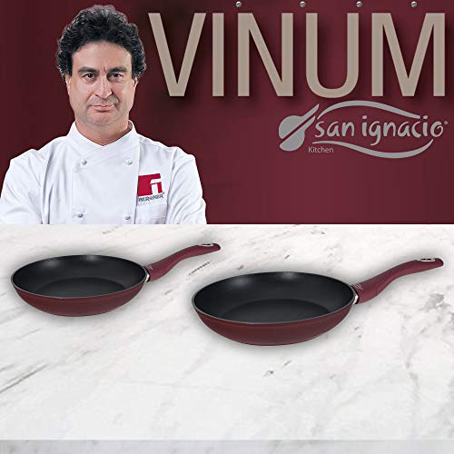 San Ignacio PK1321 Set de Sartenes VINUM-Ø20/24 cms, Aluminio Forjado, Mango ergonómico Soft Touch a Juego-Especial Gas y vitro (no inducción)