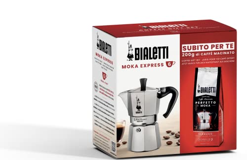 Bialetti Cafetera, Aluminio, 6 Tazas + Perfetto Moka