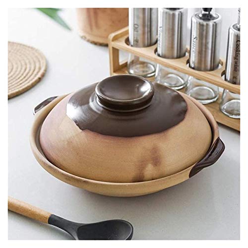 YANJ Cacerola de cerámica con tapa, cazuela de barro con tapa (color: 0,9 l)