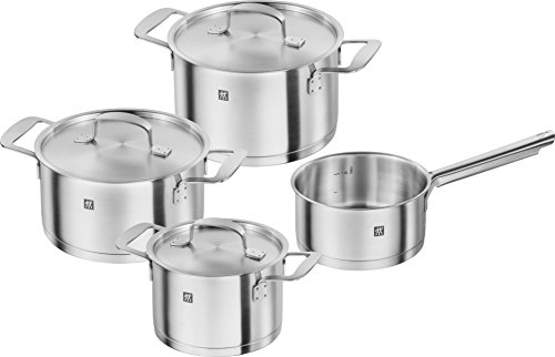 Zwilling 66380-001-0 Base - Batería de Cocina de Acero Inoxidable Mate, 4 Piezas