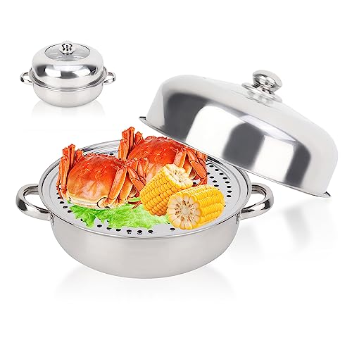 Olla de Vapor, Olla de Vapor de Una Sola Capa de Acero Inoxidable de 28 cm Olla de Vapor, Olla de Vapor de Alimentos Profesional para Utensilios de Cocina Cocina Doméstica