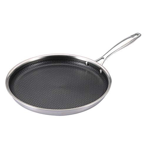MasterPRO Hi-Tech 3 | Sartén Antiadherente de 28 cm | Acero Inoxidable | Especial para Hacer Creps | Revestimiento de 3 Capas | Menaje de Cocina | Apta para Todos los Tipos de Cocina