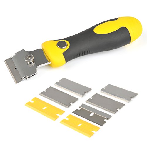 9PCS Rascador de Cuchillas de Afeitar Rasqueta Vitroceramica,Rascador Vitroceramica,Cuchilla Vitroceramica,Espatula Vitroceramica,Cuchilla Vitroceramica Acero Inoxidable,para Raspar Etiquetas,Ventanas