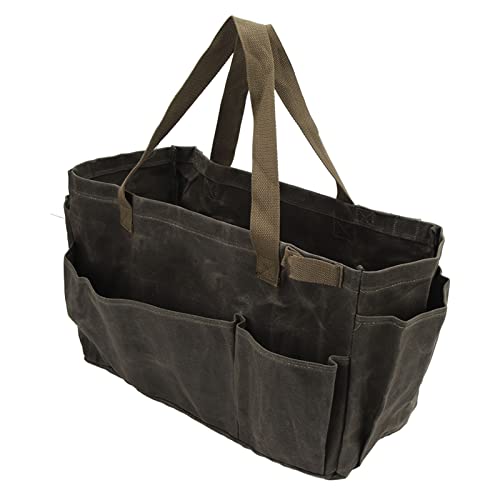 Bolsa de Herramientas de Jardín, Diseño de Múltiples Bolsillos Bolsa de Almacenamiento de Sartenes Resistente Al Desgaste Ligero Artesanía Exquisita Lona de Agarre Cómodo para Acampar (verde)