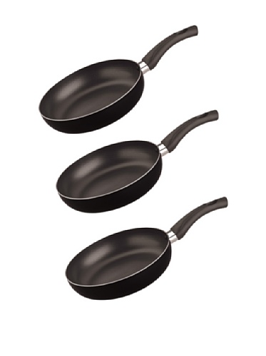 Bialetti Juego de sartenes 3 Piezas, Color Negro, diámetro 20-24-28 cm