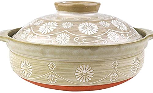 ZHEYANG Cazuelas de Barro Cazuelas Induccion Barro Cazuela de cerámica para cocinar, Aislamiento Resistente al Calor, Ahorro de energía, Alta eficiencia, Capacidad 3L