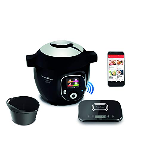 Moulinex Olla multicocción inteligente de alta presión, 6 litros, 150 recetas, 6 modos de cocción, guía paso a paso, uso fácil y rápido Negro