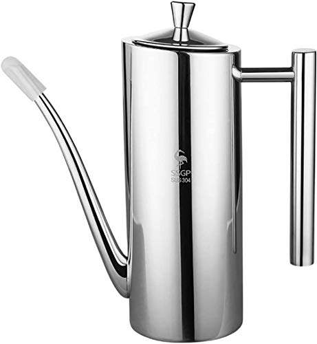 XiaoShenLu Dispensador de Aceite de Oliva de Acero Inoxidable/vinagrera/Botella para Aceite/vinagre/Salsa de Soja - Vertido sin Goteo para cocinar en la Cocina y Barbacoa, 700 ml