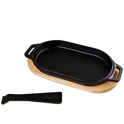 Ooni Sarten hierro fundido sartén ovalada de 31cm para horno pizza, sartenes mango desmontable, sarten hierro fundido