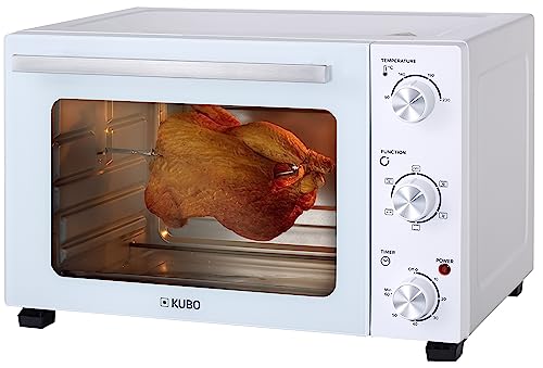 Kubo Mini Horno de Sobremesa de Convección 35 L, 1500 W, Función Assado, Temporizador, Temperatura regulable, Accesorios, Blanco