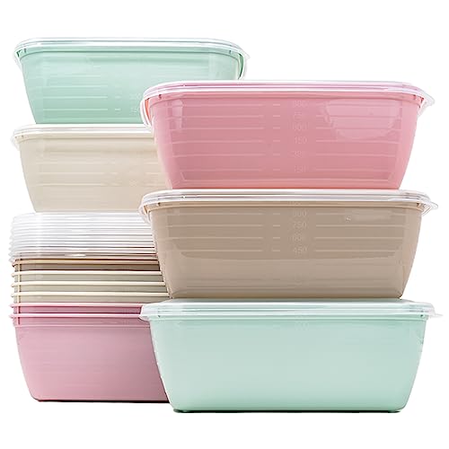 QILZO Pack de 12 Tuppers de Plástico 1,2L Tapers para Comida Recipientes para Comida Sin BPA Fiambreras Apto para Microondas, Lavavajillas, Congelador, Tupper con Tapa