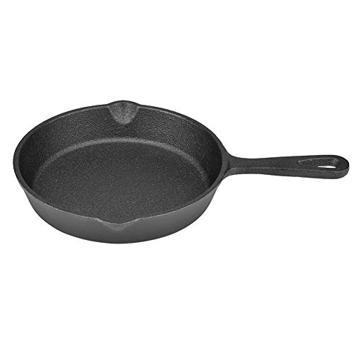 Sartén de Hierro Fundido Vintage Sartén Quemada Antiadherente, Cast Iron Skillet Curado Y Con Mangos, Sartén de Hierro Mineral para Inducción Horno Plancha Gas(16cm)