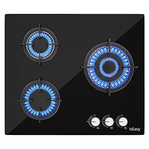 Placa-encimera, cocina empotrada, gas natural/propano (3 fuegos)