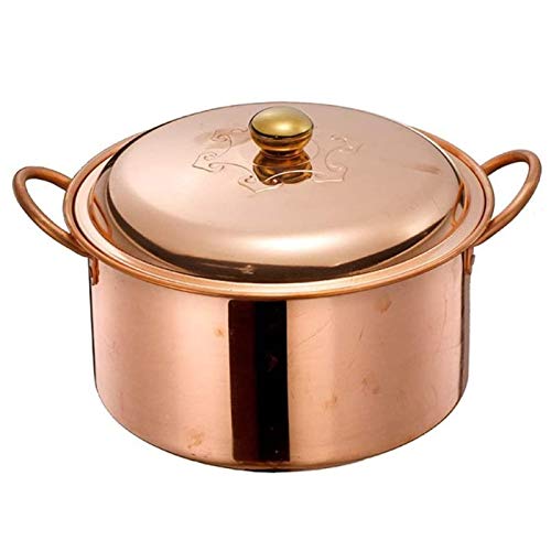 LULUDP Batería de Cocina Sartenes y ollas Cazuela Sopa Olla Hecha a Mano Cobre Sopa Olla estofado Estufa de Gas profundizar Gruesa Cobre Olla Cobre Olla Cobre Olla Inicio Olla desayun