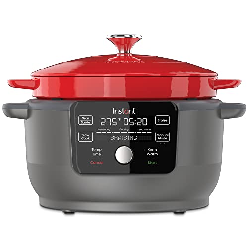 Horno holandés de precisión instantánea 6qt rojo mate
