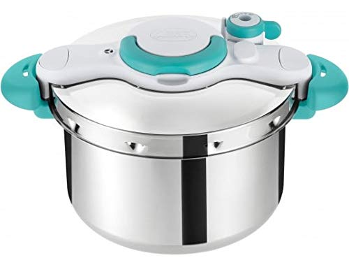 SEB P4620616 ClipsoMinut' Easy - Olla a presión, Inoxidable, para Todos los Fuegos (Incluido inducción) + Libre 100 Recetas, Azul, 4,5 L, Acero Inoxidable, Azul, 24.6 x 37 x 28.5 cm