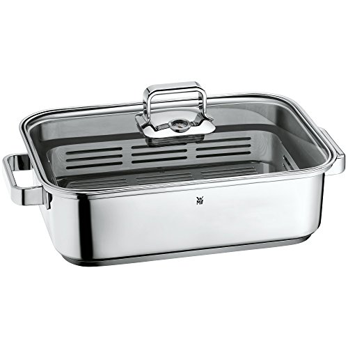 WMF Vitalis Fuente rectangular de cocción al vapor con Rejilla, acero inoxidable pulido, 6.5 L