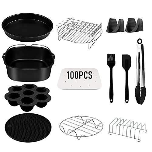 Accesorios freidora sin aceite/freidora de aire 5,5 litro xxl apto para airfryer cuadrada COSORI Cecotec Princess Innsky proscenic Philips 5,5L 6L 6,2L air fryer, Sin BPA