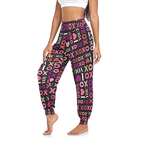 CHIFIGNO Happy Father's Day - Pantalones de yoga para mujer, pantalones hippie, ligeros, atléticos, Día de San Valentín, X-Large
