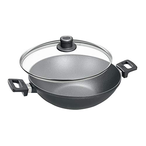 Woll Nowo - Wok, 32 centímetros, titanio, 11 centímetros de alto con asas y tapa,