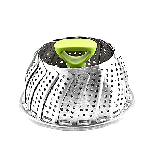 Vaporera Plegable, Olla a Vapor, Vaporera con Cesta Plegable, Vaporera con Mango Desmontable para Verduras, Muy Adecuada Para Cocer al Vapor (Pequeña)