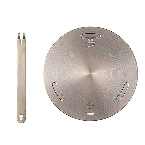 Frunimall Placa adaptadora de inducción con mango extraíble, placa adaptadora de inducción, placa de inducción para ollas Moka, café, leche de 16 cm de oro rosa